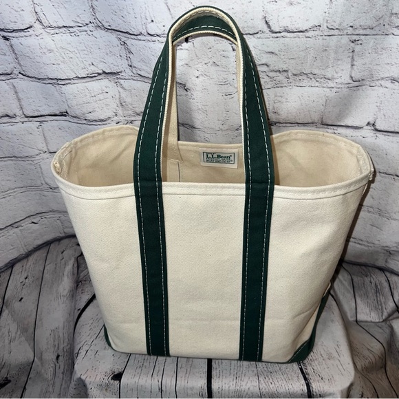 L.L. Bean Vintage 1980’s Boat and Tote Canvas Bag Medium Dark Green - Picture 2 of 12